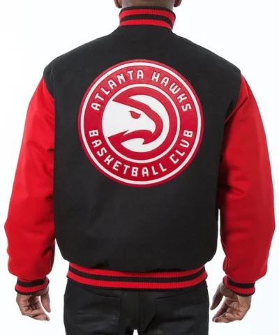 Atlanta Hawks Red and Black Wool Varsity Jacket