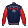 Atlanta Hawks Red and Blue Varsity WoolLeather Jacket