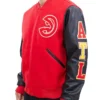 Atlanta Hawks Letterman Red Black Jacket