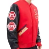 Shop Atlanta Hawks Red and Black Letterman Jacket