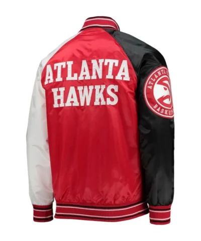 Atlanta Hawks Reliever RedBlack Full-Snap Satin Jacket