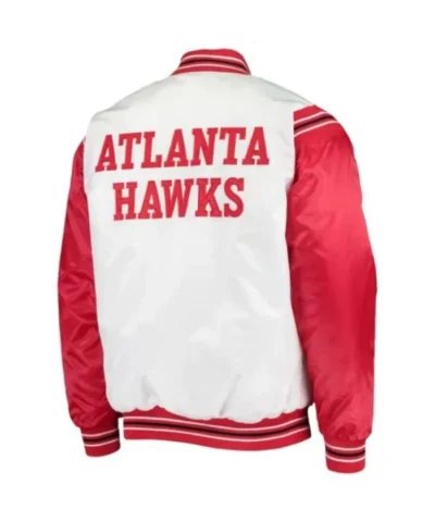 Atlanta Hawks Renegade RedWhite Satin Varsity Jacket