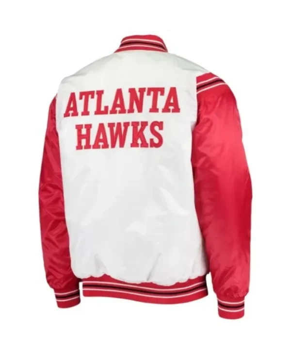 Atlanta Hawks Renegade RedWhite Satin Varsity Jacket