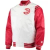 Atlanta Hawks Renegade Full-Snap Satin Red and White Jacket
