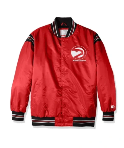 The Enforcer Atlaanta Hawks Full-Snap Satin Red Jacket