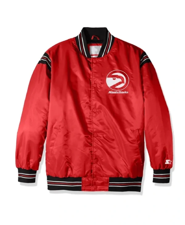 The Enforcer Atlaanta Hawks Full-Snap Satin Red Jacket