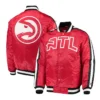 Atlanta Hawks The Offensive Full-Snap Satin Red Varsity Jacket