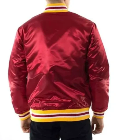 Atlanta Hawks Throwback Wordmark Satin Red Jacket