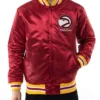 Throwback Wordmark Atlanta Hawks Full-Snap Satin Jacket