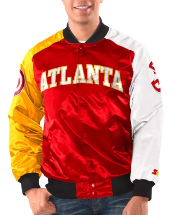 Order Atlanta Hawks Tricolor Satin Jacket