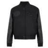 Atlanta Hawks Triple Black WoolLeather Jacket