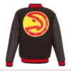 Atlanta Hawks Black WoolLeather Varsity Jacket
