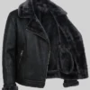 Aviator Shearling Black Jacket Womens