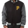 Pittsburgh Pirates Varsity Baseball Full-Snap Wool Black and Grey Jacket