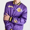 Los Angeles Lakers Basketball Varsity Full-Snap Satin Jacket
