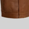 Biker Brown Quilted Leather Vest Men