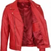 Biker Red Leather Jacket For Men