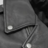 Black Asymmetrical Zipper Biker Leather Vest Men