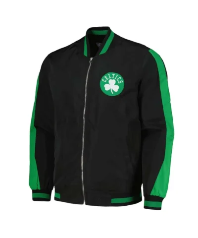 Boston Celtics Black Full-Zip Varsity Jacket