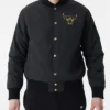 Chicago Bulls Team Script Full-Snap Bomber Black Jacket