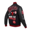Black Chicago Bulls Turn It Up Classic Rib Varsity Jacket