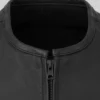 Black Cowhide Leather Biker Vest For Men