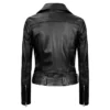 Womens Black Leather Asymmetrical Biker Jacket