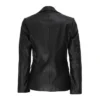 Women’s Black Leather Blazer Jacket