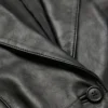 Black Leather Blazer Jacket For Womens Collar