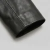 Black Leather Blazer Jacket For Womens Cuffs