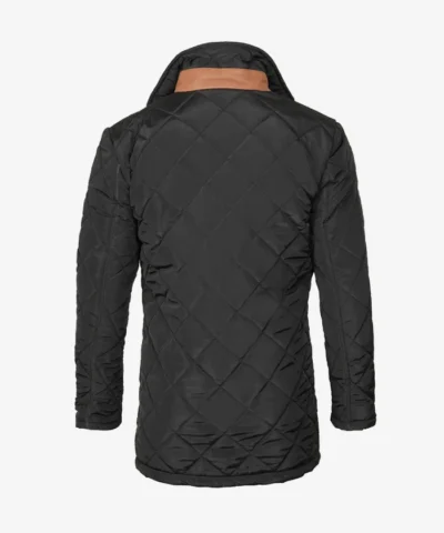 Mens Black Quilted Coat