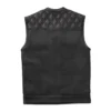 Men’s Black Ranger Club Style Leather Biker Vest