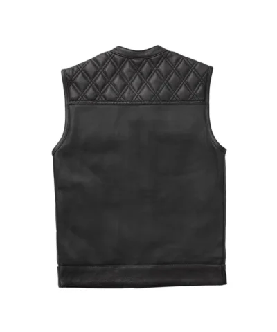 Men’s Black Ranger Club Style Leather Biker Vest