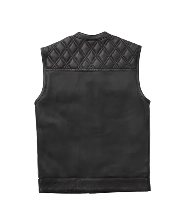 Men’s Black Ranger Club Style Leather Biker Vest