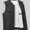 Black Ranger Club Style Leather Biker Vest Men