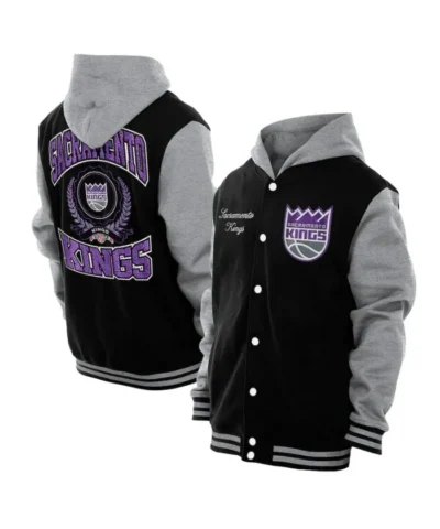 Throwback Prep Sacramento Kings Black Hoodie Jacket