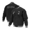 Black San Antonio Spurs Logoman Shadow Full-Snap Varsity Wool Jacket