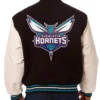 Charlotte Hornets Black and White Varsity Jacket