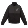 Youth San Antonio Spurs Black and Charcoal Full-Snap Poly Twill Jacket