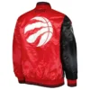 Toronto Raptors Black and Red Color Block Satin Jacket