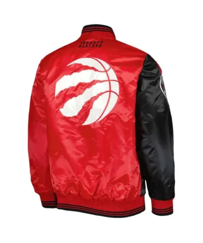 Toronto Raptors Black and Red Color Block Satin Jacket