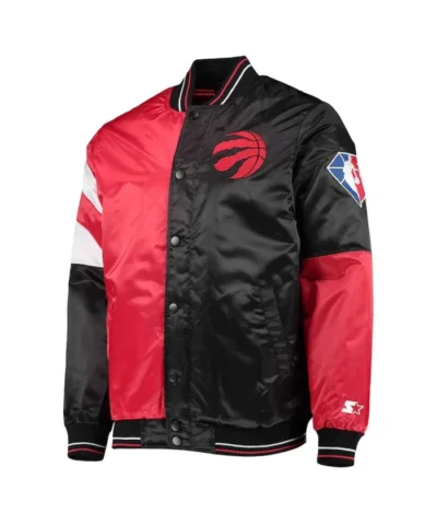 75th Anniversary Toronto Raptors Leader Color Full-Snap Satin Jacket