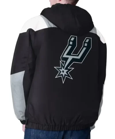 San Antonio Spurs Charger Pullover Half-Zip BlackSilver Jacket
