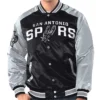 Renegade San Antonio Spurs Full-Snap Satin Black and Silver Jacket