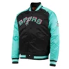 San Antonio Spurs Reload 3.0 Full-Snap Black and Teal Jacket