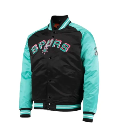 San Antonio Spurs Reload 3.0 Full-Snap Black and Teal Jacket