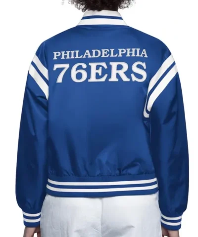 Philadelphia 76ers Blue Full Count Satin Jacket