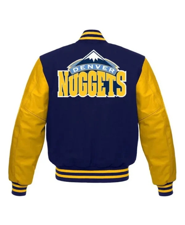 Denver Nuggets NBA Varsity Blue and Yellow Jacket