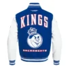 Sacramento Kings 202425 City Edition Chenille Blue Varsity Jacket