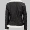 Bomber Leather Jacket Removable Hood Womens
